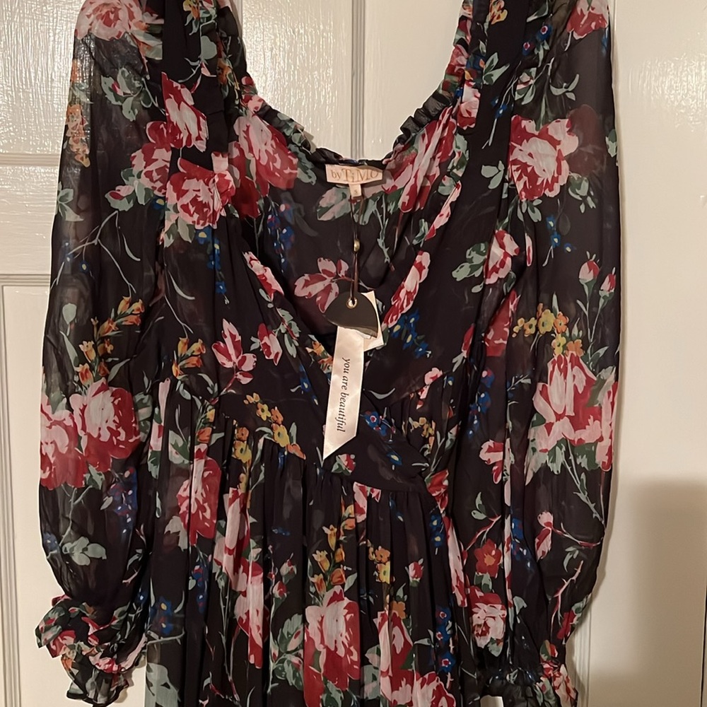 BYTIMO Floral Wrap Bodice Long size S - Picture 5 of 6
